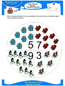 Çocuklar İçin Sayılar Çalışma Sayfaları 